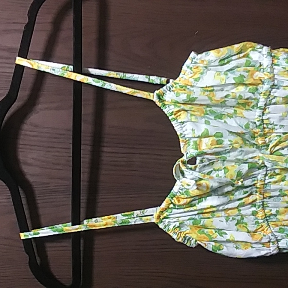 NWT FAITHFULL THE BRAND Smocked Floral Linen Crop Top - Picture 6 of 9